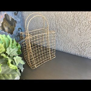 Gold Gift Bag, Metal Bag, Gold Tote Bag